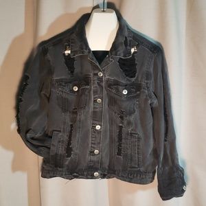 Highway Jeans Distressed Dark Denim Jean Jacket